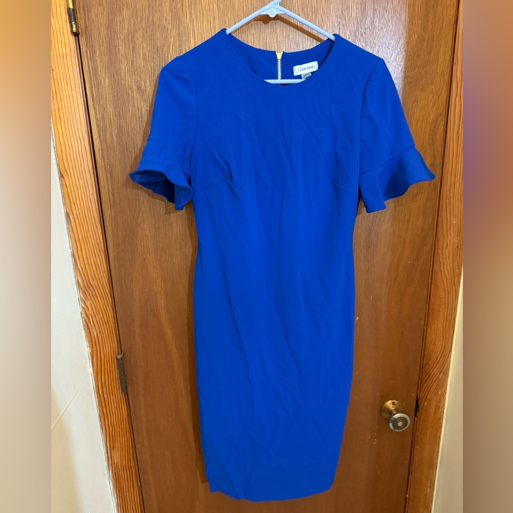 Calvin Klein Royal Blue Bell-Sleeve Dress